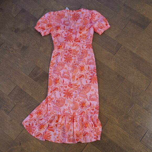 CINQ À SEPT 'Kay' Floral-Print Midi-Dress, English Rose Multi - Size Size 4 - Picture 6 of 9